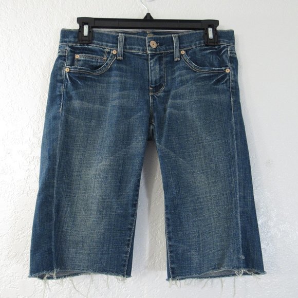 7 For All Mankind Pants - Womens Cutoff Jeans Shorts Sz 26 Straight Frayed